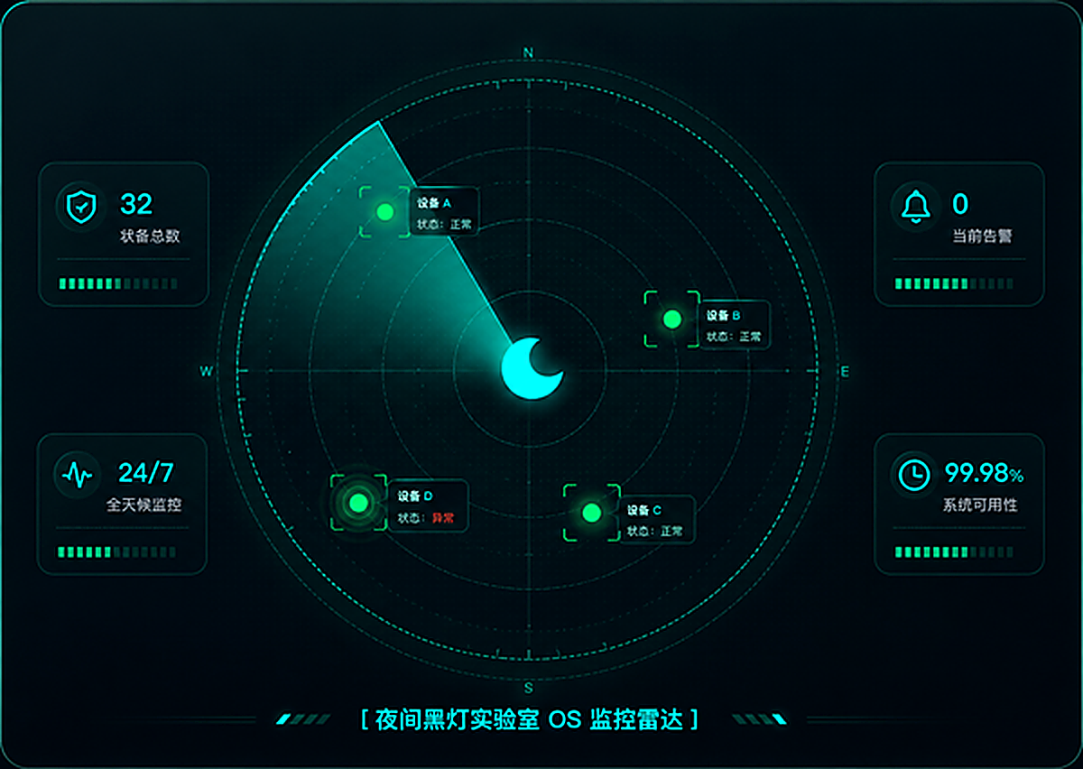 夜间黑灯实验室OS监控雷达